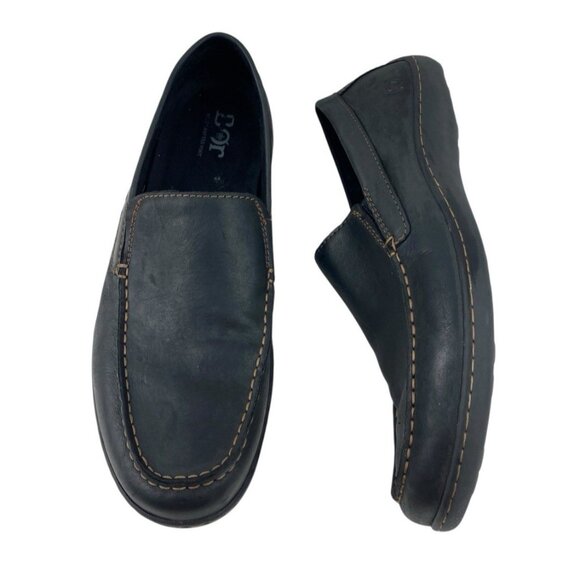 *BORN Caleb Moc Loafer Mens 11.5 Black Leather Comfort Shoe Slip On Normcore main image 4